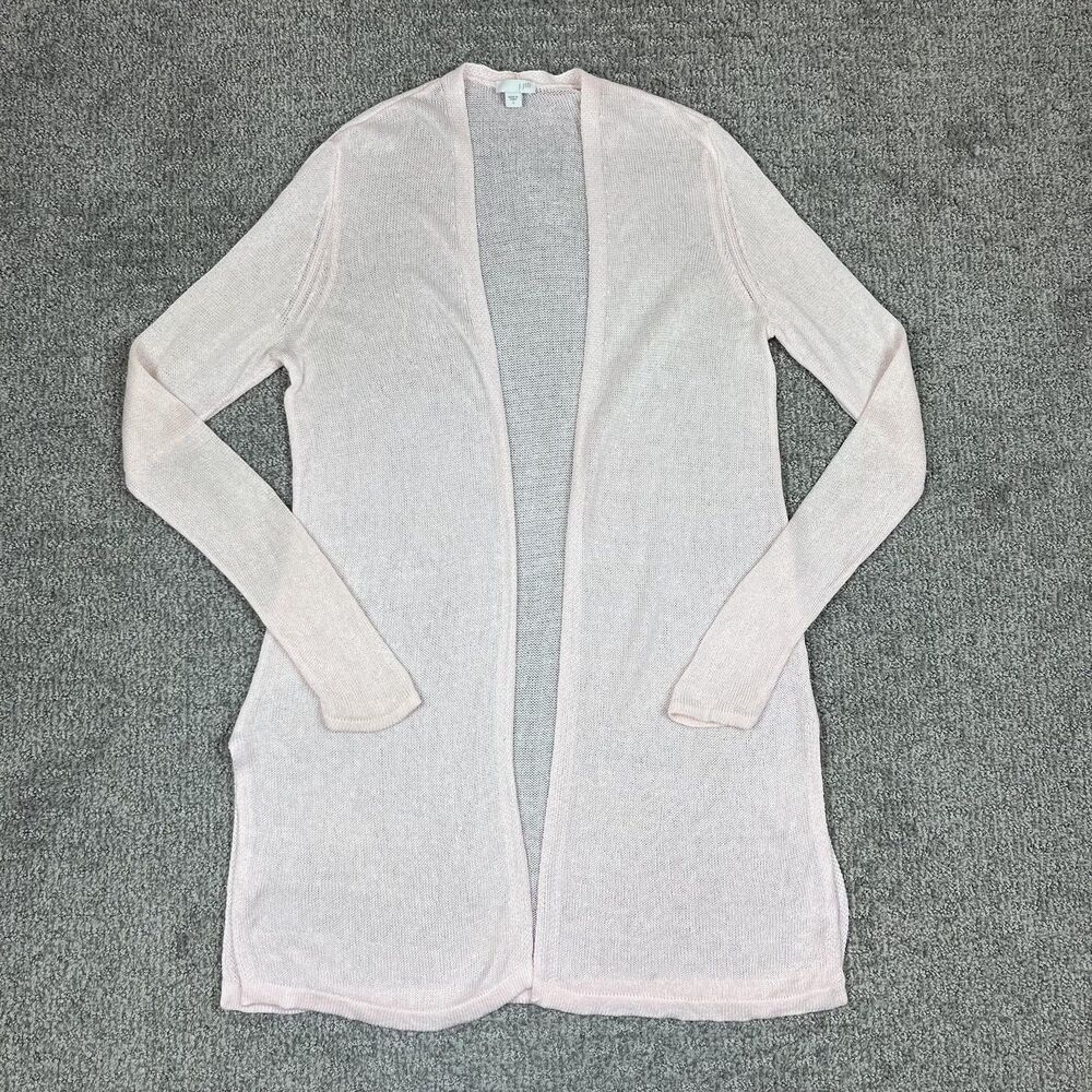 J Jill Cardigan Sweater Womens Small Pink Linen Blend Capsule Lightweight